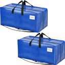 BAGAIL Heavy Duty Moving Bags with Strong Handle, Extra Large Moving Boxes, Storage Tote for Clothes, College Moving Supplies(Blue, Backpack, 2 Pack)