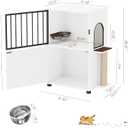 Dog Proof Cat Feeding Station, Dog Proof Cat Feeder, Cat Food Table, White, 13 inches x 25 inches x 33 inches