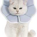 Avont Soft Cat Recovery Cone Collar, Adjustable Lightweight Kitten E-Collar for Small Dogs, Comfortable Neck Donut Stop Licking Scratching After Surgery -Grey(S)