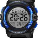 Kids Watch,Boys Watch for 3-15 Year Old Boys,Digital Sport Outdoor Multifunctional Chronograph LED 50 M Waterproof Alarm Calendar Analog Watch for Children with Silicone Band,Kids Gift (01-Blue-XS)