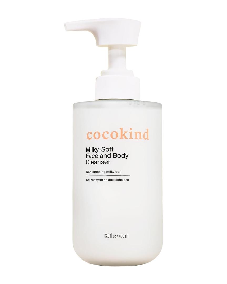 Cocokind Milky-Soft Face and Body Cleanser, Hydrating Facial & Body Wash for Sensitive Skin, Gentle Cleanser with Ceramides, Fragrance-Free & Clinically Tested, 13.5 oz