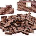 Miutrue 100Pcs Classic Wall Building Bricks,1x4 Masonry Profile Bricks Blocks Parts and Pieces Compatible with Major Brands Construction Toys for Kids 6yrs+ (100Pcs Brown)