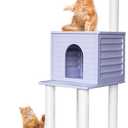 61.5 Indoor and Outdoor Cat Tree Tower, Cat House for Outdoor Cats, Weatherproof Large Cat Condo with Scratching Posts for Catio