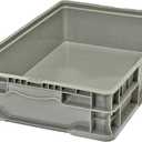 Hudson Exchange 24 x 15 x 5" (3 Pack, 5.2 Gallon) Straight Wall Handled Storage Container Tote, Gray/Brown