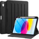 Akkerds for iPad (A16) 11th Generation Case 11 Inch 2025, for iPad 10th Generation Case 10.9 Inch 2022 with Pencil Holder, Multiple Angles Stand Cover, Shockproof TPU Back, Auto Sleep/Wake, Black