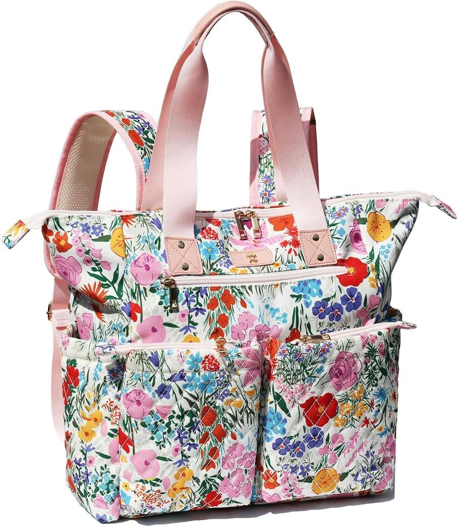 Diaper Tote Bag Totepack Backpack 2 in 1 for Women Multifunctional Large Capacity with Insulated Pockets Travel