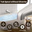 Dreyoo Tub Spout (Universal Fits 1/2" Copper Pipe, 1/2" IPS and 3/4" IPS), Bathroom Bathtub Faucet with Adapters and Hex Wrench(Brushed Nickel,Without Diverter)