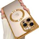 OOK Magnetic Case Made for iPhone 16 Pro Max (Compatible with MagSafe) Clear Phone Cover with Screen Protector Soft TPU Anti-Scratch Shockproof Protective Case for Women Men - Desert Titanium