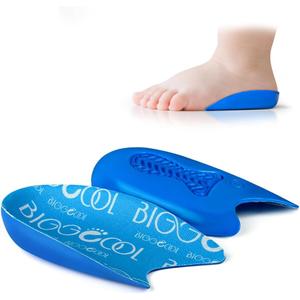 BIGGCOOL Heel Cups for Kids, Lightweight Heel Inserts for Shock Absorbing, Kids Heel Cups for Severs Disease, Heel Spurs, for Kid's with Sensitive Heels (Blue, S:Kid's Size 3-7/Women 4.5-6) (1 Pair - Blue)