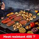 Outdoor Grill Pans Tray Barbecue Plate 2 Grilling Baskets Outdoor Grill Pans with Hole BBQ Grill Tray Grilling Basket Set for Camping Vegetable Meat (dark black)