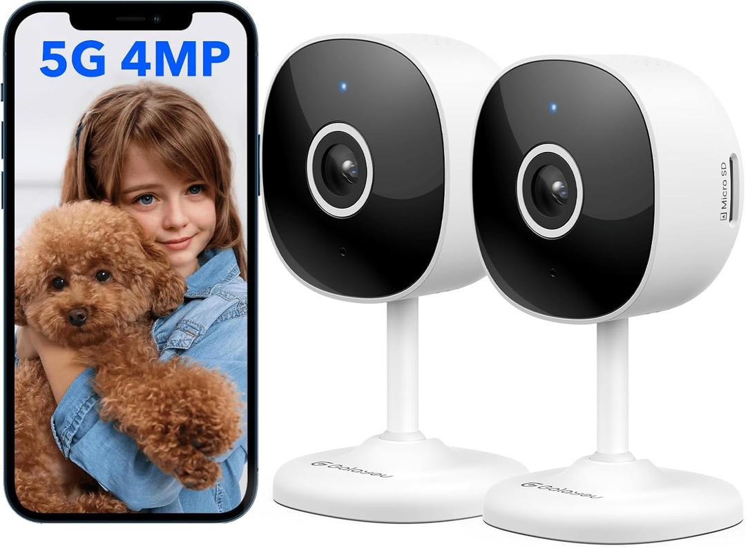 GALAYOU 4MP Security Camera Indoor-5G/2.4G Dual WiFi Camera with 2-Way Audio for Baby/Pet/Dog/Nanny Monitoring, 24/7 SD Card Recordings, Motion Alert, Night Vision, Works with Alexa/Google Home, G7-2P (2 Pack) GALAYOU 4MP Security Camera Indoor-5G/2.4G Dual WiFi Camera with 2-Way Audio for Baby/Pet/Dog/Nanny Monitoring, 24/7 SD Card Recordings, Motion Alert, Night Vision, Works with Alexa/Google Home, G7-2P (2 Pack)