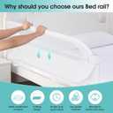 NUTIKAS Baby Bed Rail Guard for Toddlers - 70" Toddler Bed Rails for Twin, Full, Queen, King Bunk Size Bed Swing Down Bedrail Extral Tall Child Safety Side Railing Guards for Kids White