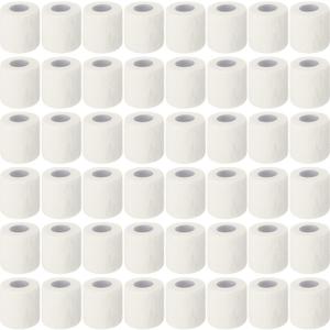 Treela 96 Pack Self Adhesive Bandage Wrap 2 Inch x 5 Yard Self Adherent Cohesive Bandages Elastic Athletic Sports Tape Breathable Wound Tape for Stretch Athletic Wrist Ankle (White, 2 Inch x 5 Yard)