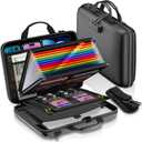 Fireproof Document Organizer with Lock,Hard-Shell Case Fireproof Document Box with Shoulder Strap,Portable File Organizer with 13 Pocket Accordion File Folder for Files Laptop Black (15.5" x 11.5" x 3", EVA)