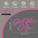 Good Vibes Only Neon Sign for Wall Decor 21.6" x 11.8" Pink LED Fun Vibe Lights for Party, Bedroom, Bar, Wedding Decoration - Best Gifts for Birthday, Christmas