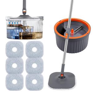 Chabatree Mop and Bucket Set，Spin Mop and Bucket Set with Separate Dirty and Clean Water，2 Replaceable Mop Pads，Deep-Cleaning Mops for Floors, Versatile Mops for Walls