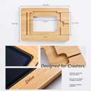 ELETIUO Adjustable Tablet Stand with Pencil&Charger Cable Slot,Bamboo Wooden Stand with Multiple Angles,Organizer Desktop Holder for Drawing,Compatible with ipads(Support to 9.7-11" Devices)