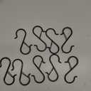 12 PCS S Hooks for Hanging with Safety Buckle, 3.5 inch Heavy Duty Metal S Shaped Hooks for Kitchen Utensil, Cups, Pots, Plants, Bags, Hats (Black)