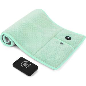 Weighted Heating Pad with Battery, 3 Heat Settings, Electric Portable Cordless Heating Pad for Back, Abdomen, Machine Washable, 45" * 11"