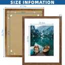 Hongkee 16x20 Frames Set of 2, Rustic Brown Wood Style - Display 16 x 20 Picture without Mat or 11x14 Picture with Mat, Wall Mounting Horizontal and Vertical