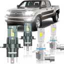 Fit for Toyota Tacoma 2005-2011 Light Bulbs, High/Low Beam Fog Light Bulbs Combo, 800% Brightness, 6000K Cool White, Plug and Play, Pack of 4