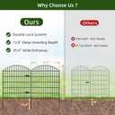 Heavy Duty Metal Garden Fence with Gate 43.2 in x 14.75ft, No-Dig Dog Fence