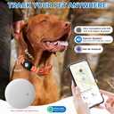 Smart Pet Tracker for Collar - Dog Trackers Pet Location Tracker with Holder, No Monthly Fee, Compatible with Apple Airtag Find My (iOS Only, Not for Android), Anti-Lost Device for Pets, Bag Straps