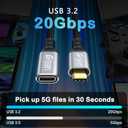 Green Jiss USB-C Extension Cable 3.3ft, 20Gbps/4K@60Hz Video, Heavy Duty USB3.2 Gen2 Extender Male to Female Full Function Ultra-High Speed Transfer USB Type-C Extender 240W Fast Charging Cable