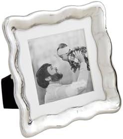 Mud Pie Square Wavy Metal Mini Frame; 5" X 5"