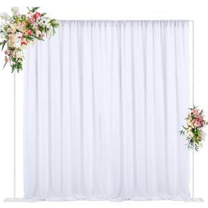 Wokceer 10 FT Backdrop Stand Heavy Duty Pipe and Drape Kit, Adjustable White Backdrop Stands for Wedding Photo Booth Background Birthday Party Exhibition Decoration