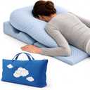Cooling Fabric Adjustable Massage Pillow Face Down,Post Surgery Recovery: Eye/Vitrectomy/BBL,Stomach/Face Down Sleeping,3-Vent Design,Maximum Airflow,Washable Pillow Guards,Storage Bag