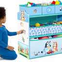 Delta Children - Bluey Design & Store 6 Bin Toy Storage Organizer - Greenguard Gold Certified, Blue