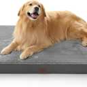 Bedsure ComfyFleece XXL Dog Bed for Crate - Extra Large Orthopedic Pet Beds with Removable Washable Cover, NOT Waterproof Egg Crate Foam Mat, Suitable for Pet Up to 100 lbs, 47x29x4, Not for Chewers (Charcoal Grey)