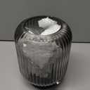 LUSHARBOR Battery Operated Lamp, Cordless Table Lamps for Home Decor, Battery Powered Nightlight with LED Bulb, Decorative Glass Beside Lamp for Bedroom Living Room-Grey (Gray)