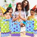 9 x HIYZI 50 PCS Monster Party Favor Bags Cartoon Birthday Goodie Bag Green Purple Plastic Gift Bags for Boys Girls Baby Shower Birthday Decoration Supplies