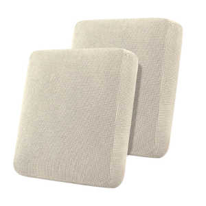 Flamingo P Super Stretch Couch Cushion Covers 2 Piece Set Sofa Seat Slipcovers with Elastic Bottom, Machine Washable Furniture Protector for Pets & Kids (2 Seat Cushion Cover, Biscotti Beige)