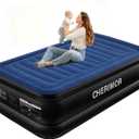 CHERIMOR Full Size Air Mattress with Builtin Pump, 18" Raised Comfort, 48Hr LeakProof Test, Upgraded Honeycomb Pillar Design, Supports 600 lbs, 2.5Min Inflation for Home Guest Room Camping, Blue