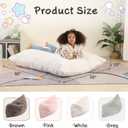 MOMCAYWEX 3-in-1 Kids Bean Bag Chair, Gaint Pillow Mattress for Kids, 35" x 50" x 10", Cream