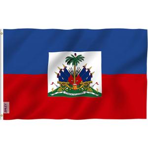 Anley Fly Breeze 3x5 Foot Haiti Flag - Vivid Color and Fade proof - Canvas Header and Double Stitched - Haitian National Flags Polyester with Brass Grommets 3 X 5 Ft