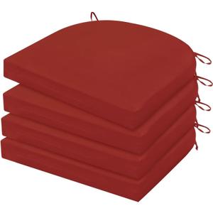 HARBOREST Outdoor Chair Cushions Set of 4, Water Resistant Patio Chair Cushions with Ties, Outdoor Seat Cushions for Patio Furniture, 17"x16"x2", Burnt Orange
