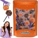 20-Count Orange & Grape Pumpkin Tattoo Lollipop Suckers Candy, Great for Goody Party Bag Fillers, Individually Wrapped 10Gram - Pops (EXP 06/08/27)