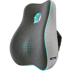 Max&Love Lumbar Support Pillow Cover Ergonomic Design Orthopedic Backrest for Back Pain Relief Memory Foam Back Support for Office Chair Computer Chair Car Seat Recliner and Couch Two-Tone (Mixed Colors)
