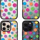 Clear TPU Phone Case Cover for iPhone 16 Pro with Design, Drop Protection, Cute Case for Girl Women, Colorful Polka Dots