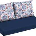 Arden Outdoor Loveseat Cushion Set, 48 x 24, Water Repellent, Fade Resistant, Cushion Set for Couch, Bench, and Swing, Clark Blue