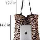 Leopard Shoulder Bag Soft & Lightweight Large Tote Purse Handbag Travel Satchel Gift for Women