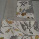 jinchan Linen Valance Double Layer Kitchen Window Curtain Yellow Leaf on Beige Valance for Living Room Cafe Farmhouse Room Darkening Rustic French Country Curtain 18 Inch Rod Pocket 1 Panel