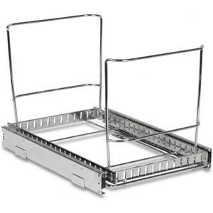 HOLDN STORAGE Pull-Out Cabinet Trash Can Organizer, Fits 9 Gal/35 Qt Bins, Heavy-Duty Chrome Frame, Soft-Close Slide, Adaptable Mounting Options, Fits 12+ Cabinet Opening, Bin Not Included