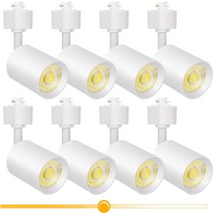 VANoopee 10W Dimmable LED Track Lighting Heads H Type Track Light Replacement Fixtures Bright 3000K Warm White Ceiling Spotlight for Accent Task Art, Flicker Free CRI90+ 24 800lm White, Pack of 8 (8 Pack)