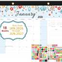 3 x Calendar 2026-2027, Monthly Desk Calendar from Jan 2026 to Jun 2027, 15" x 12", Large Desktop Calendar Monthly, Perfect for Home or Office, Floral (Desk(15" x12 ")
