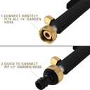 High Pressure Power Washer Wand, Hydro Jet Water Wand Pressure Sprayer,Flexible Garden Watering Wand with 3 Hose Nozzle Universal Hose End for Car Pet Window Patio Gutter Cleaning Tool Black